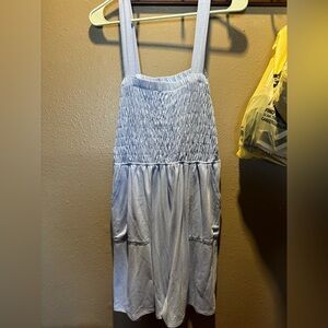 Zenana Outfitters Sky Blue Smocked Top